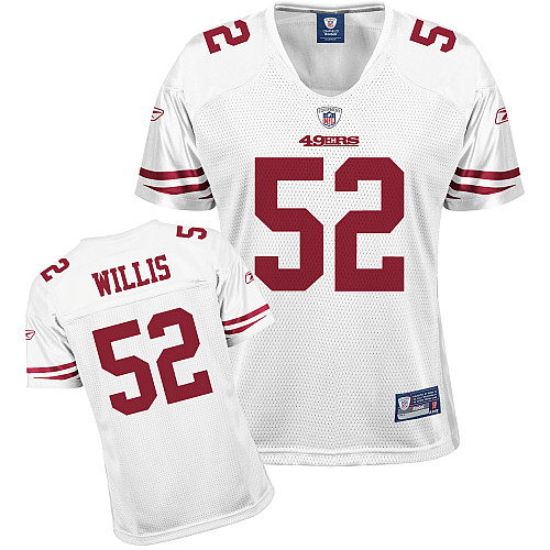 49ers #52 Patrick Willis White Women's Team Color Stitched NFL Jersey - Click Image to Close